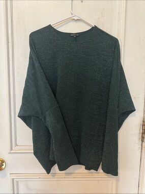 Paniz Women’s Loose Blouse in Forest Green with Subtle Speckle